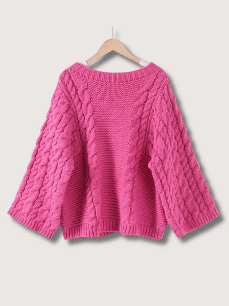 Women's Oversized Cable Knit Jumper Dress - Women Knitted Jumper - Wild Eye Vision