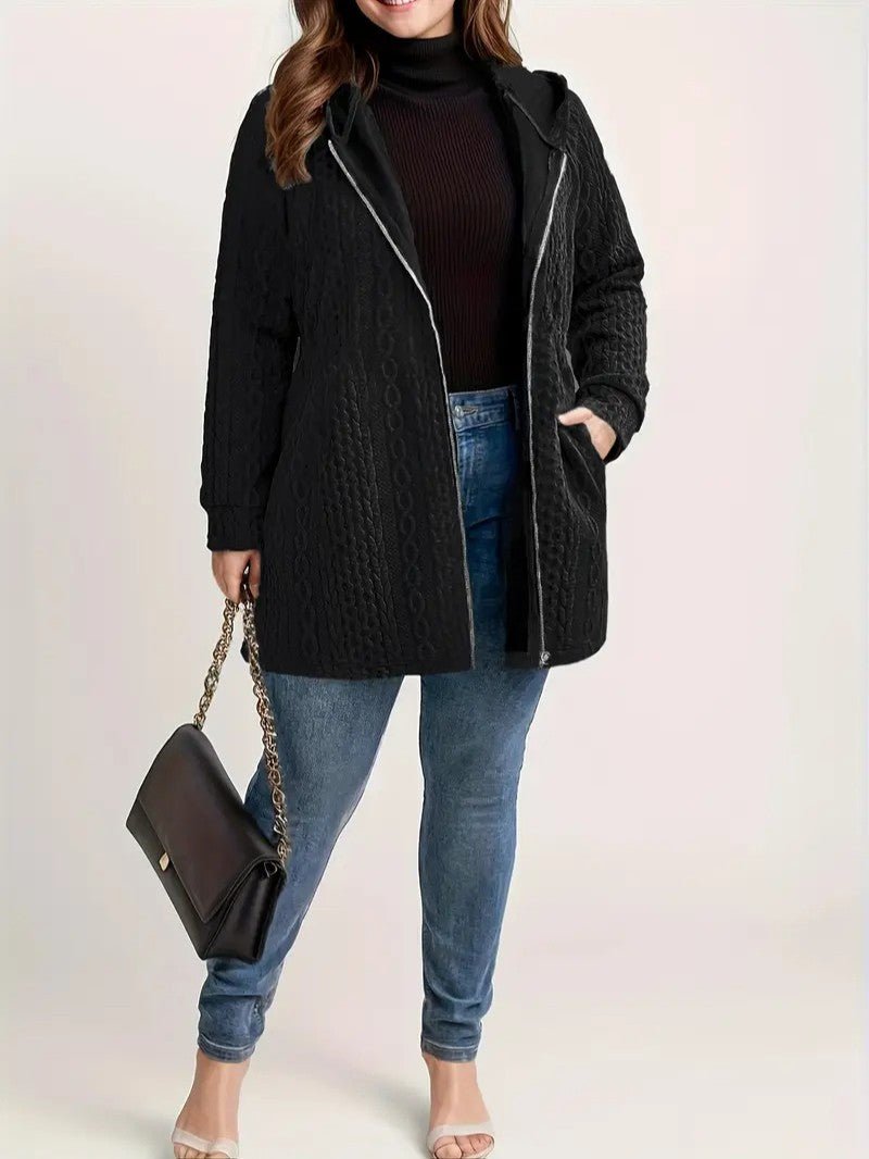 Women's Plus Size Casual Zip Coat - Women's Coat - Wild Eye Vision