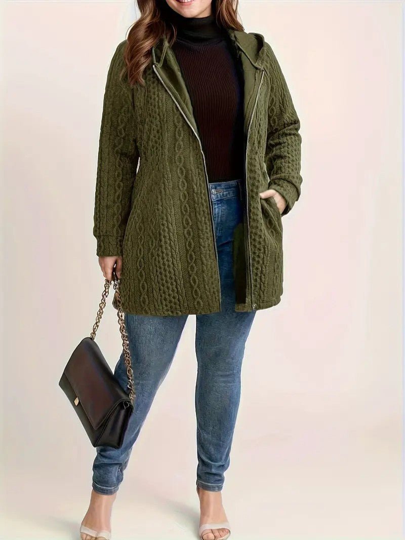 Women's Plus Size Casual Zip Coat - Women's Coat - Wild Eye Vision