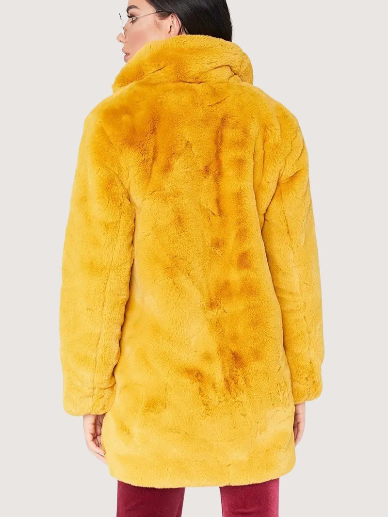 Women's Plush Button Winter Coat - Women's Coat - Wild Eye Vision