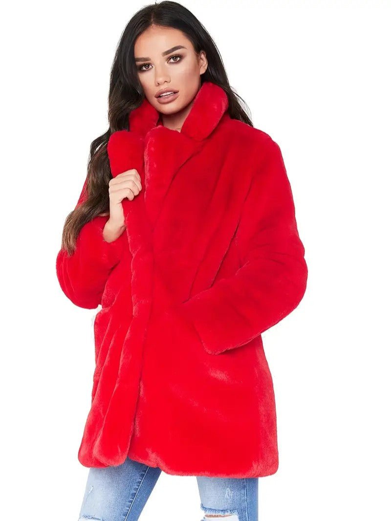 Women's Plush Button Winter Coat - Women's Coat - Wild Eye Vision