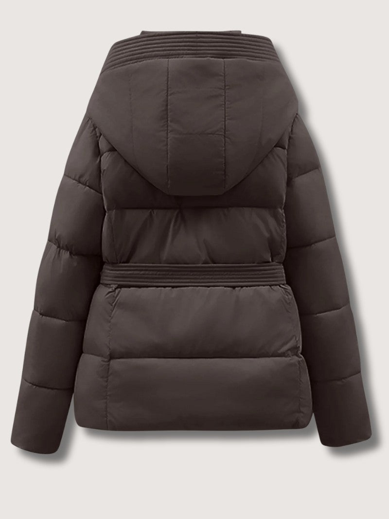Women's Hooded Belted Puffer Jacket