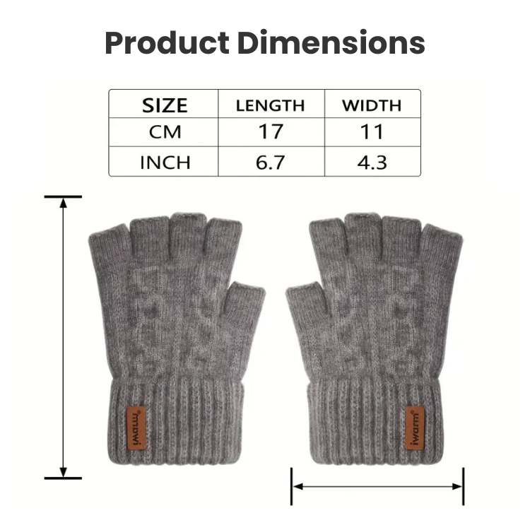 Premium Alpaca Half-Finger Gloves