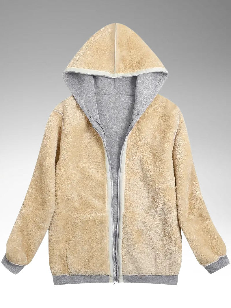 Women’s Plush Fleece-Lined Hooded Jacket