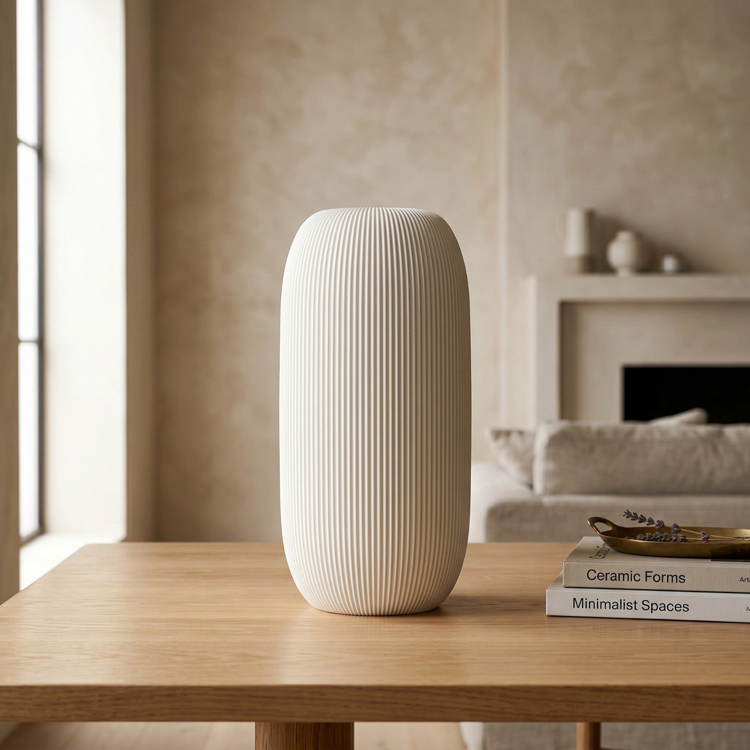 Modern Ribbed Pill Vase
