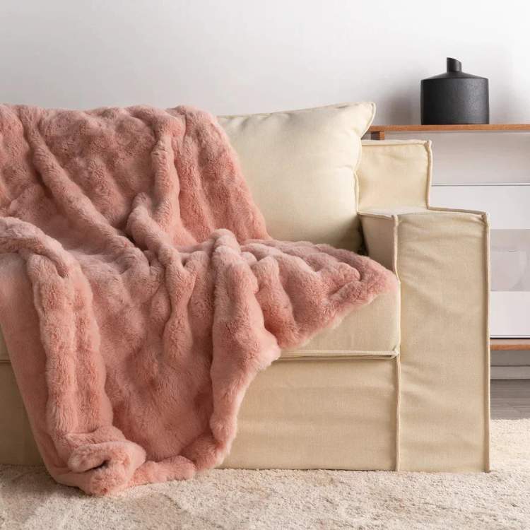 PlushHaven Faux Fur Weighted Blanket