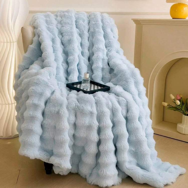 PlushHaven Faux Fur Weighted Blanket