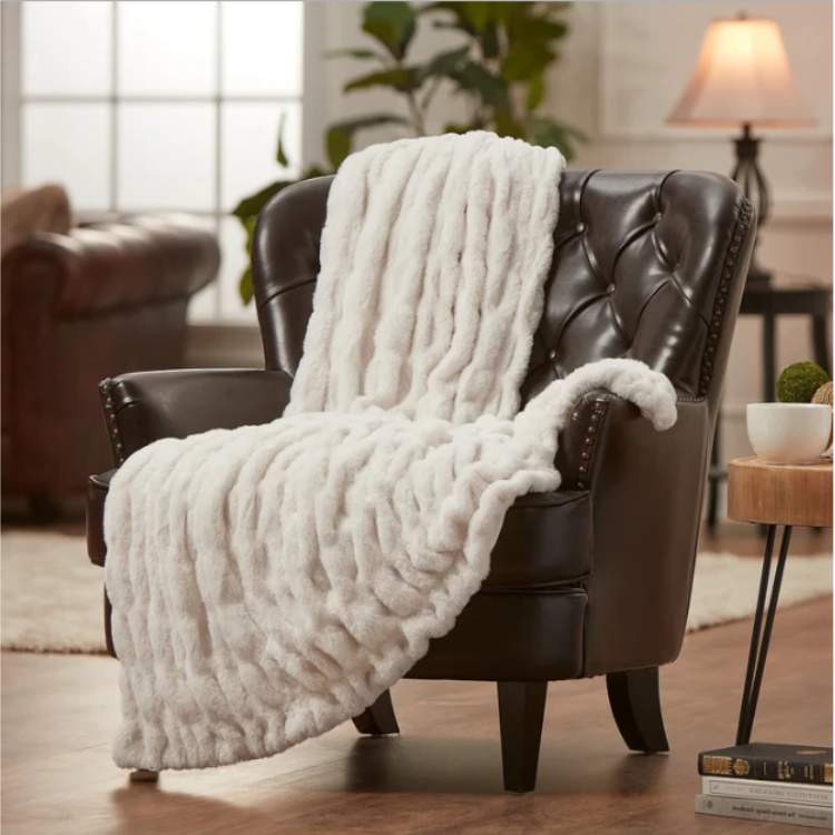 Chic Faux Fur Throw Blanket