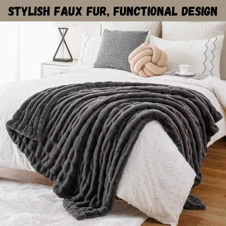 Chic Faux Fur Throw Blanket