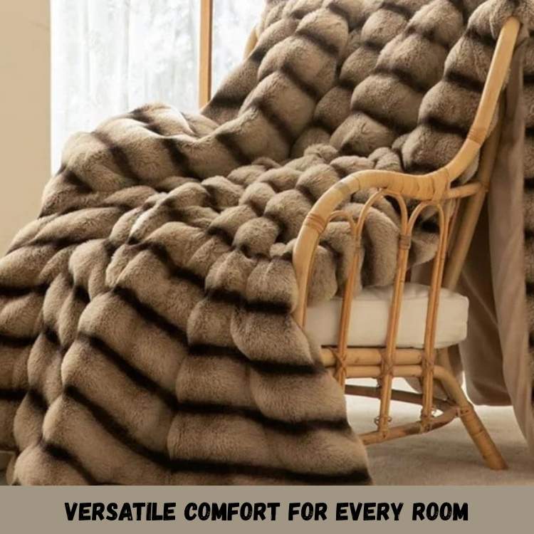 Premium Faux Rabbit Fur Throw Blanket
