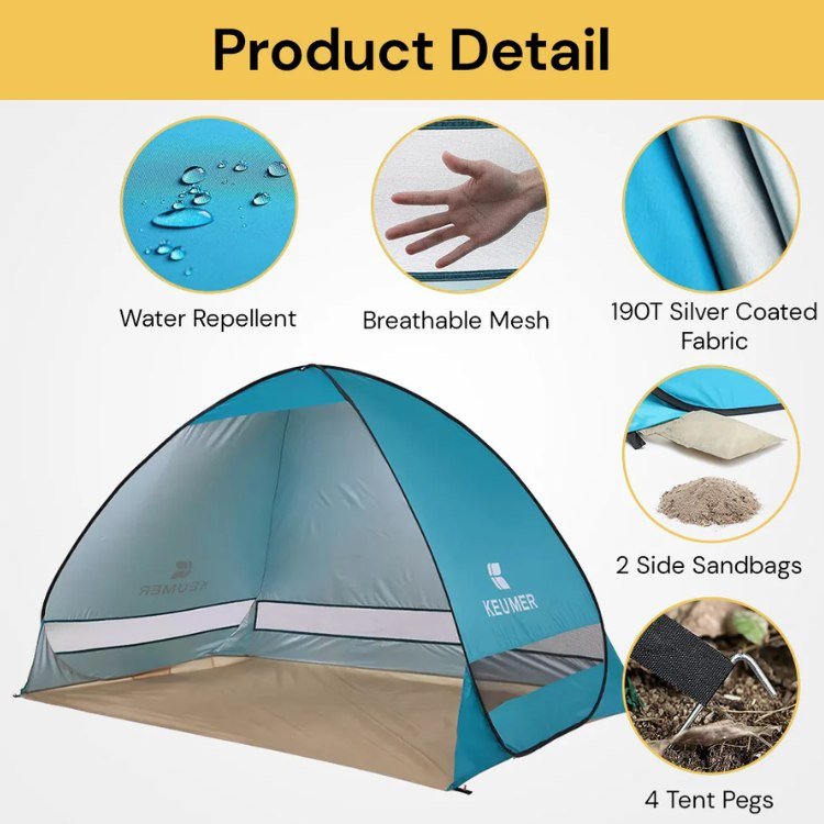 4 - Person Family Beach Pop - Up Tent - Pop - Up Tent - Wild Eye Vision