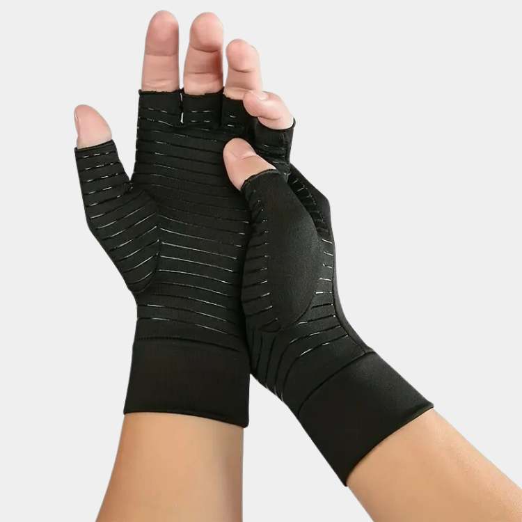 Copper Fiber Stress Relief Fingerless Gloves