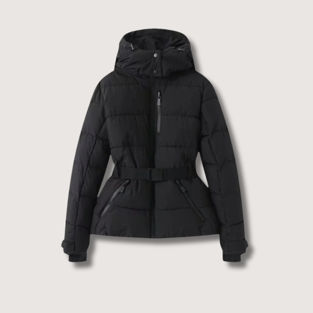 Women's Belted Hooded Puffer Jacket