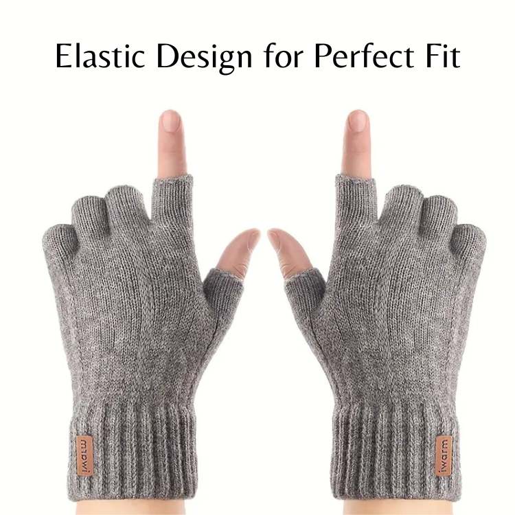 Premium Alpaca Half-Finger Gloves