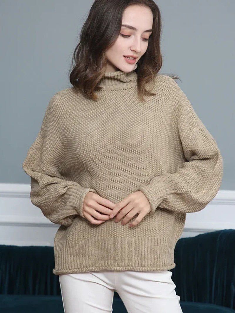 Chunky Knit Turtleneck Jumper - Women Knitted Jumper - Wild Eye Vision