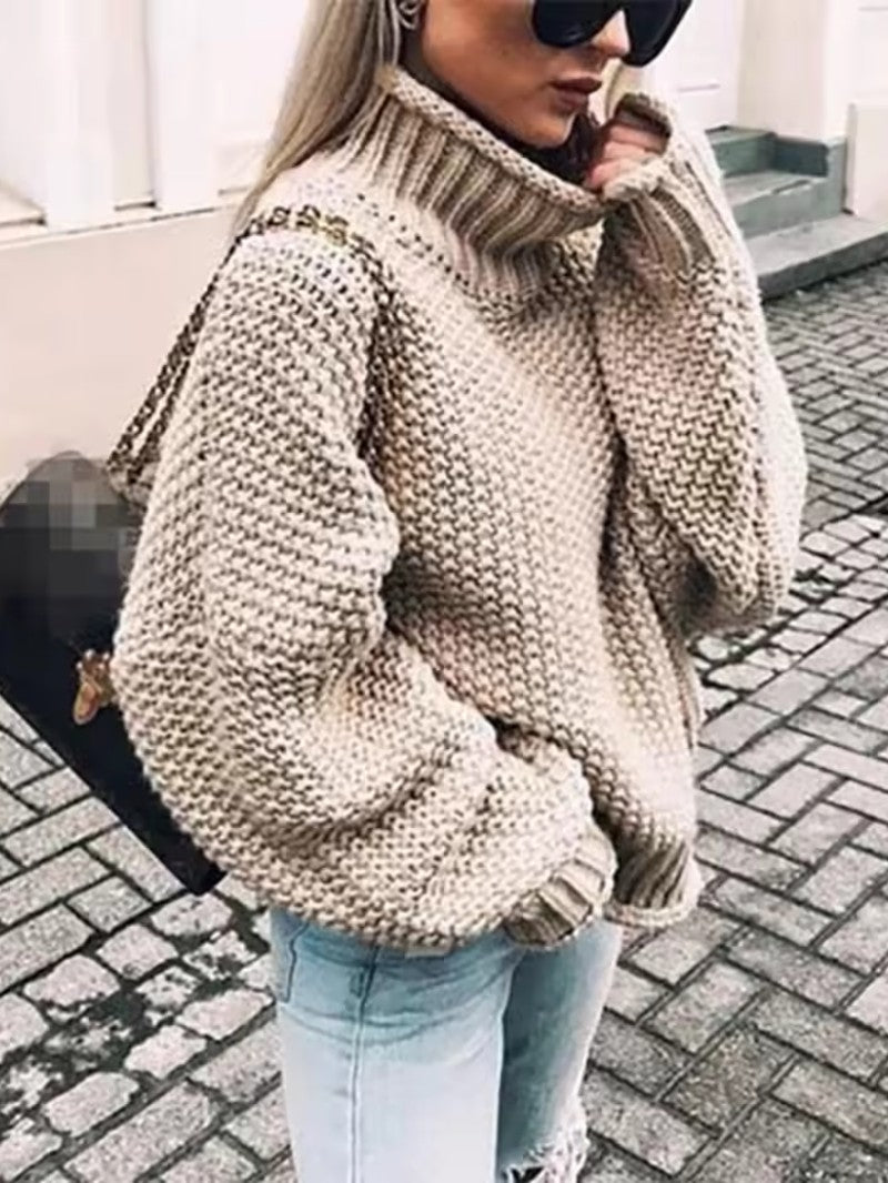 Chunky Knit Turtleneck Jumper - Women Knitted Jumper - Wild Eye Vision