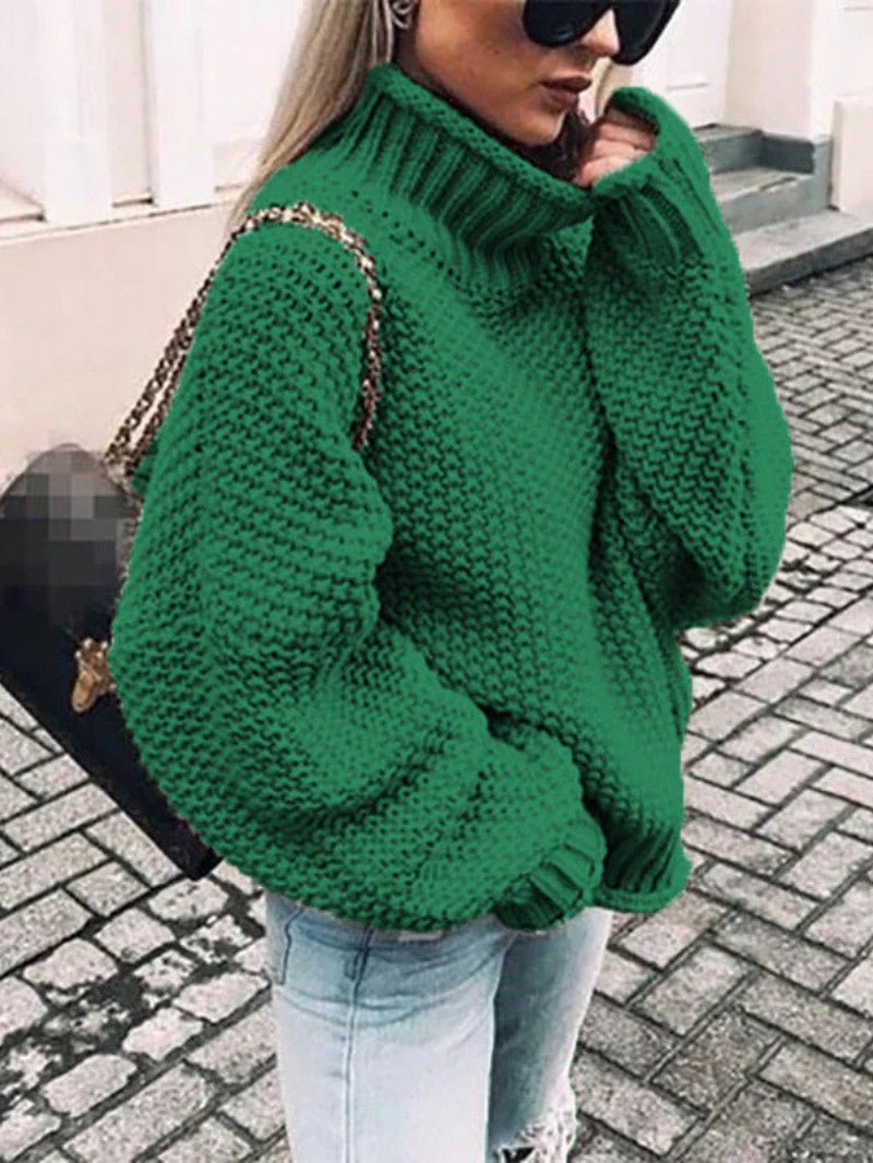 Chunky Knit Turtleneck Jumper - Women Knitted Jumper - Wild Eye Vision