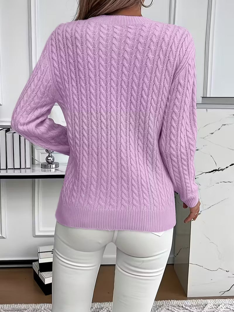 Classic Cable Knit Jumper - Women Knitted Jumper - Wild Eye Vision