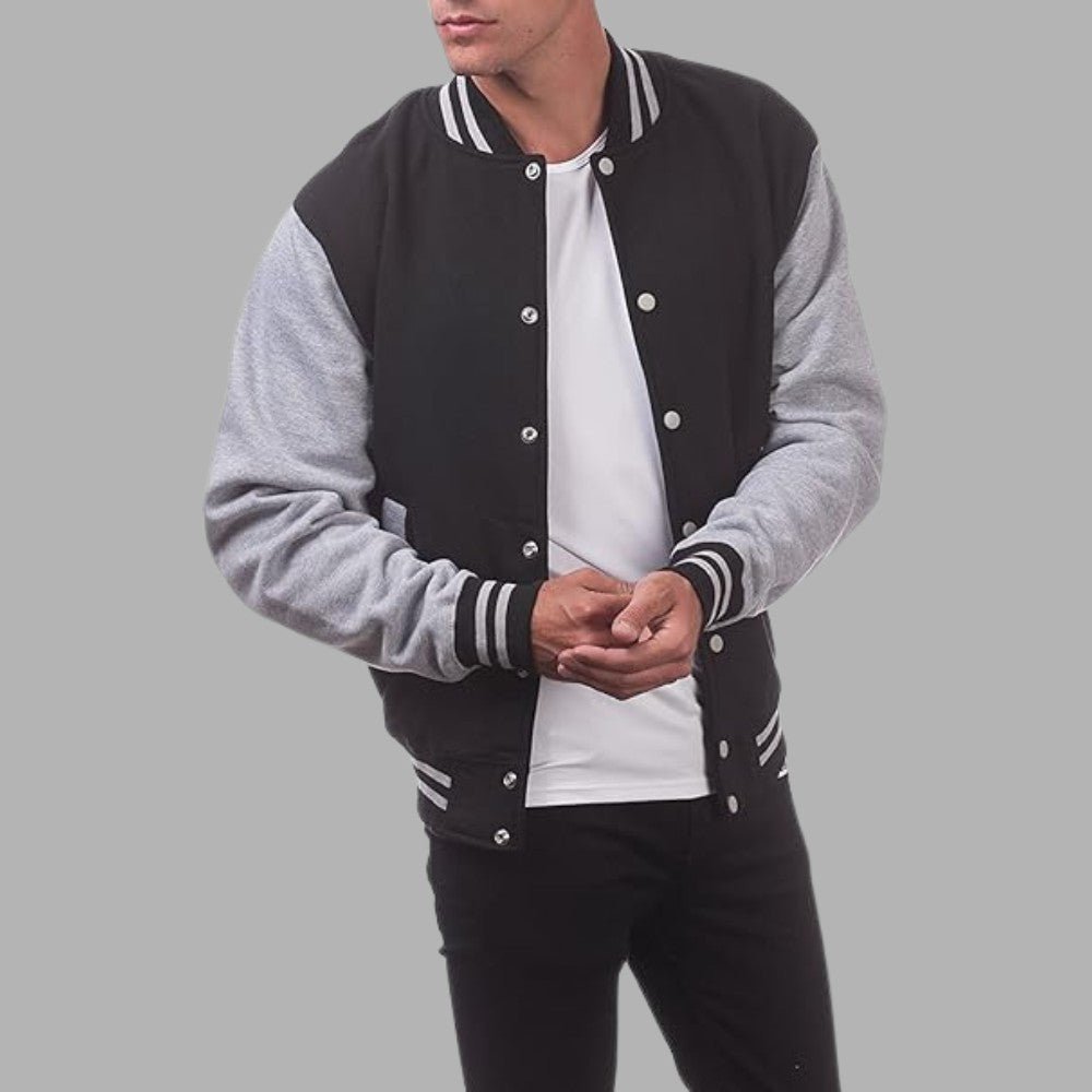 Classic Two - Tone Baseball Jacket - Men's Baseball Jacket - Wild Eye Vision