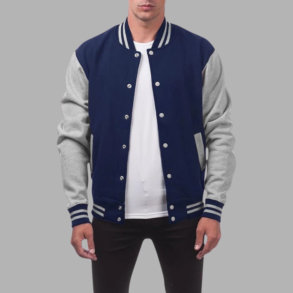Classic Two - Tone Baseball Jacket - Men's Baseball Jacket - Wild Eye Vision
