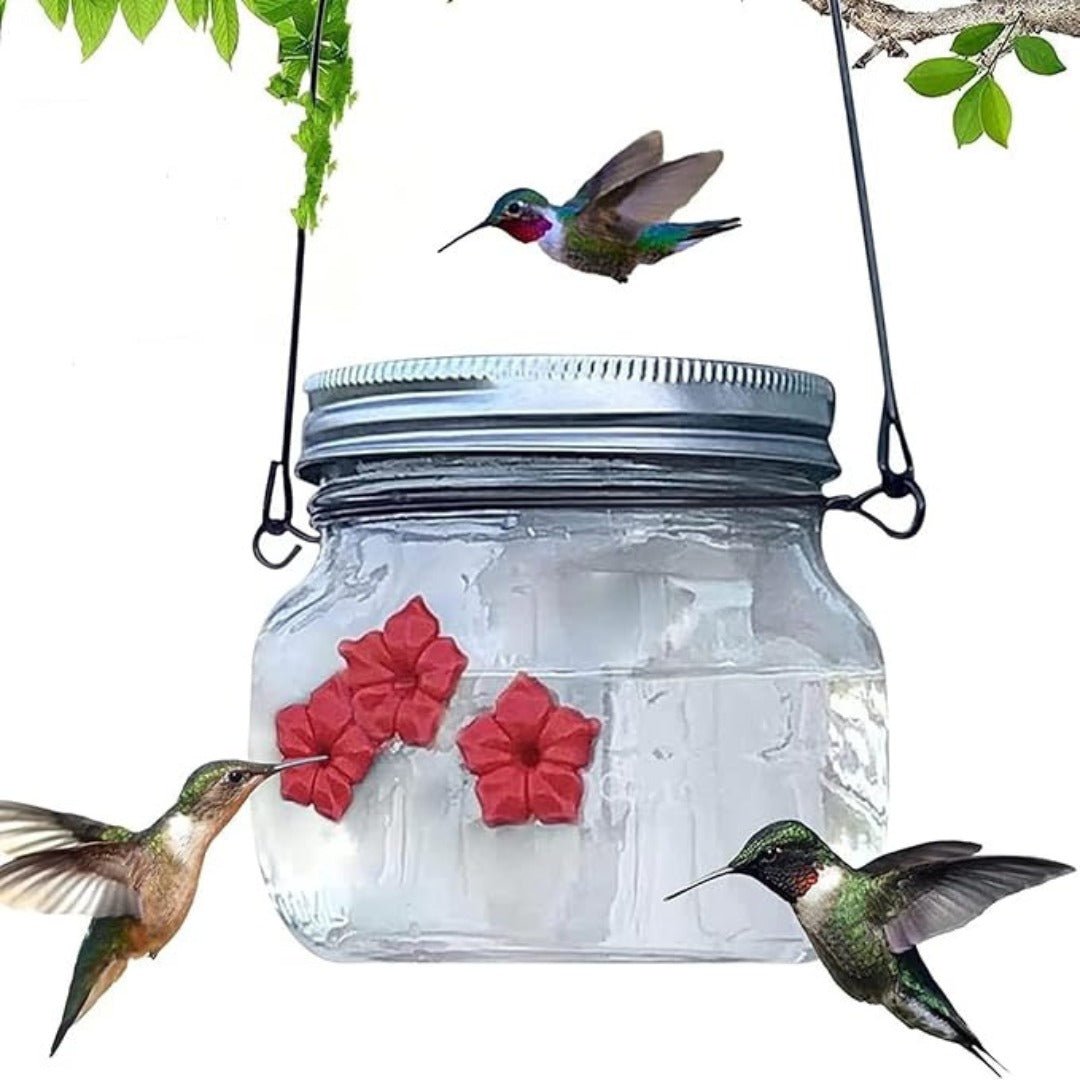 ClearBloom – Hanging Hummingbird Feeder with 3 Flower Ports - Bird Feeder - Wild Eye Vision