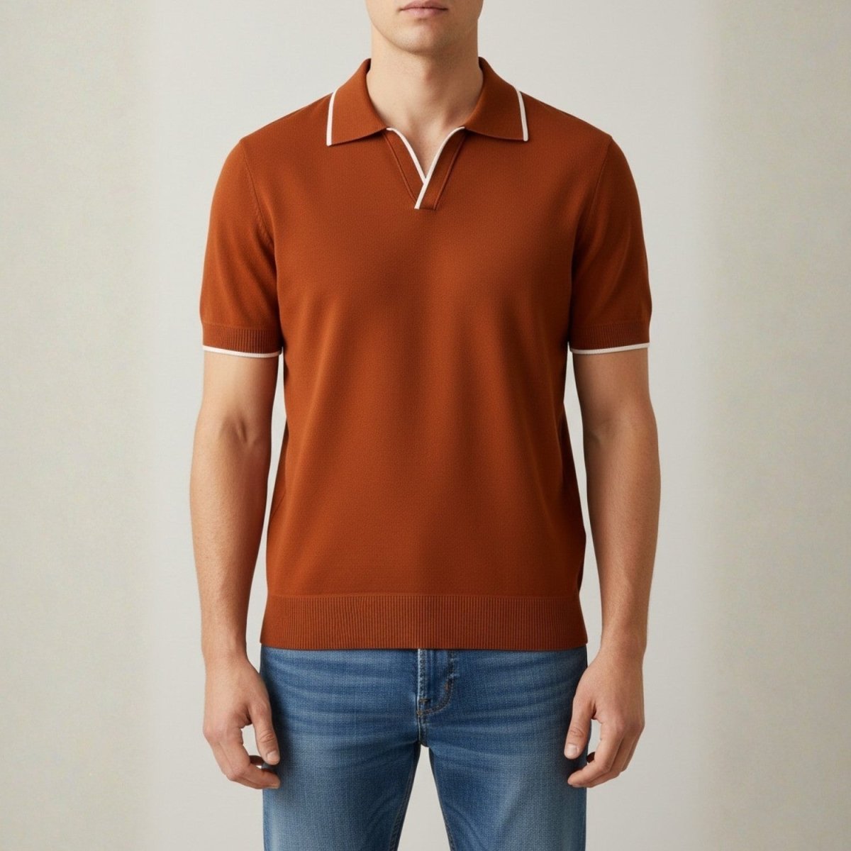 Contrast Trim Slim Knit Polo - Polo Shirts - Wild Eye Vision