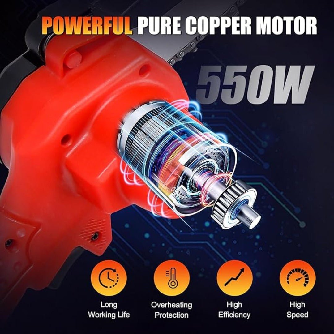 Cordless Mini Chainsaw 4.3" – Lightweight Rechargeable Electric Pruner - Cordless Chainsaw - Wild Eye Vision