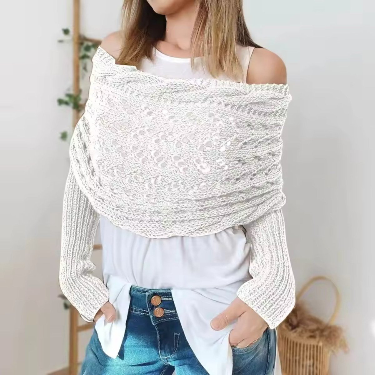 Cozy Knitted Wrap Sweater - Wrap Sweater - Wild Eye Vision
