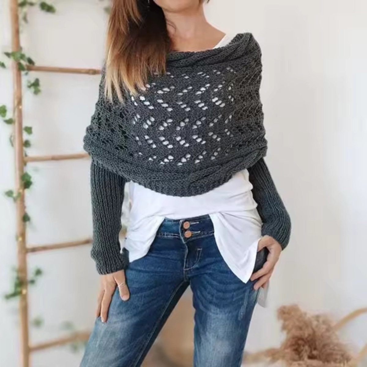 Cozy Knitted Wrap Sweater - Wrap Sweater - Wild Eye Vision