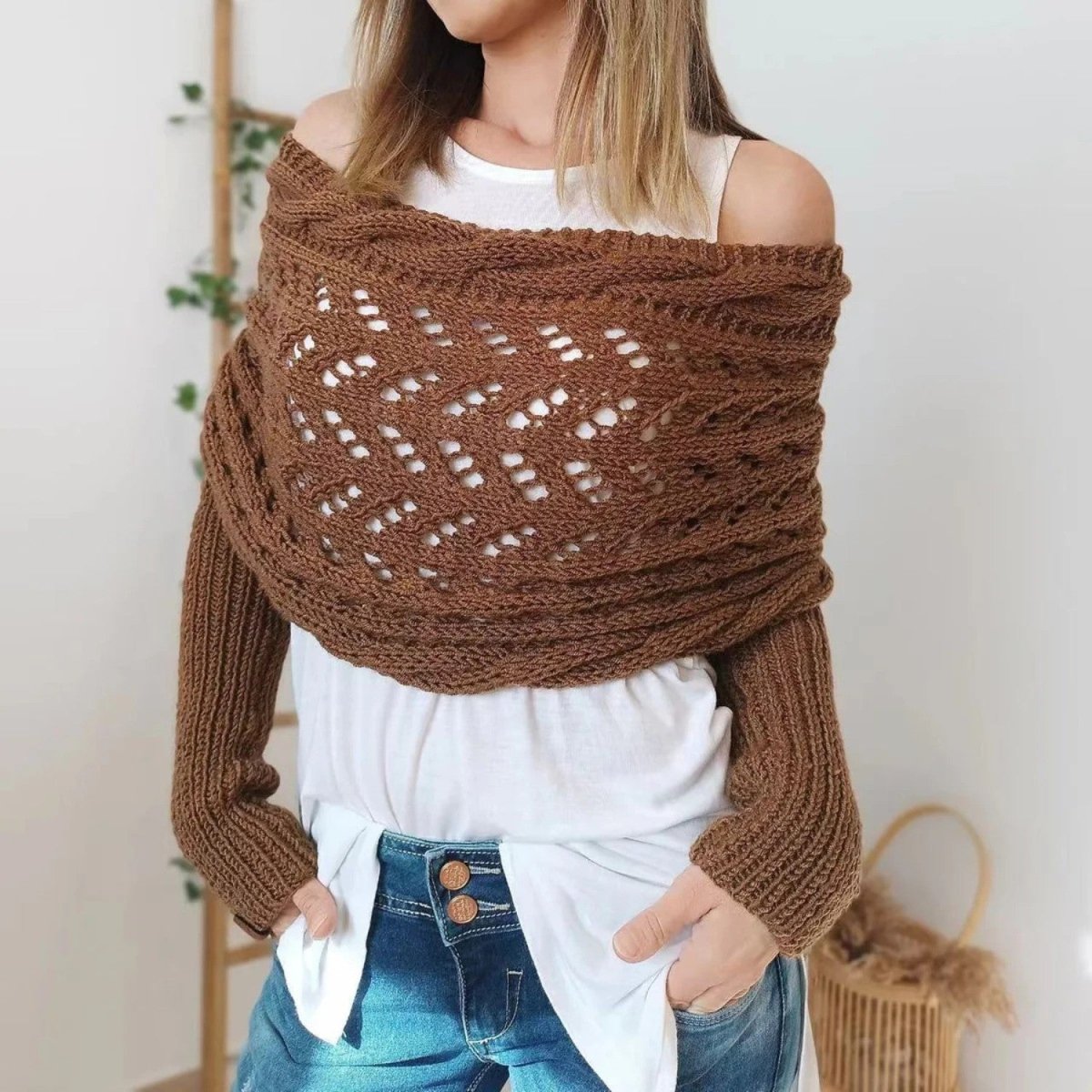 Cozy Knitted Wrap Sweater - Wrap Sweater - Wild Eye Vision