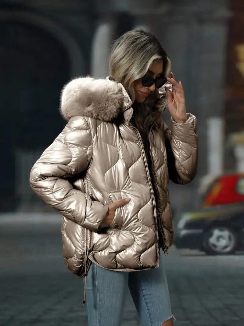 Detachable Hood Full - Zip Winter Jacket - Women's Winter Jacket - Wild Eye Vision