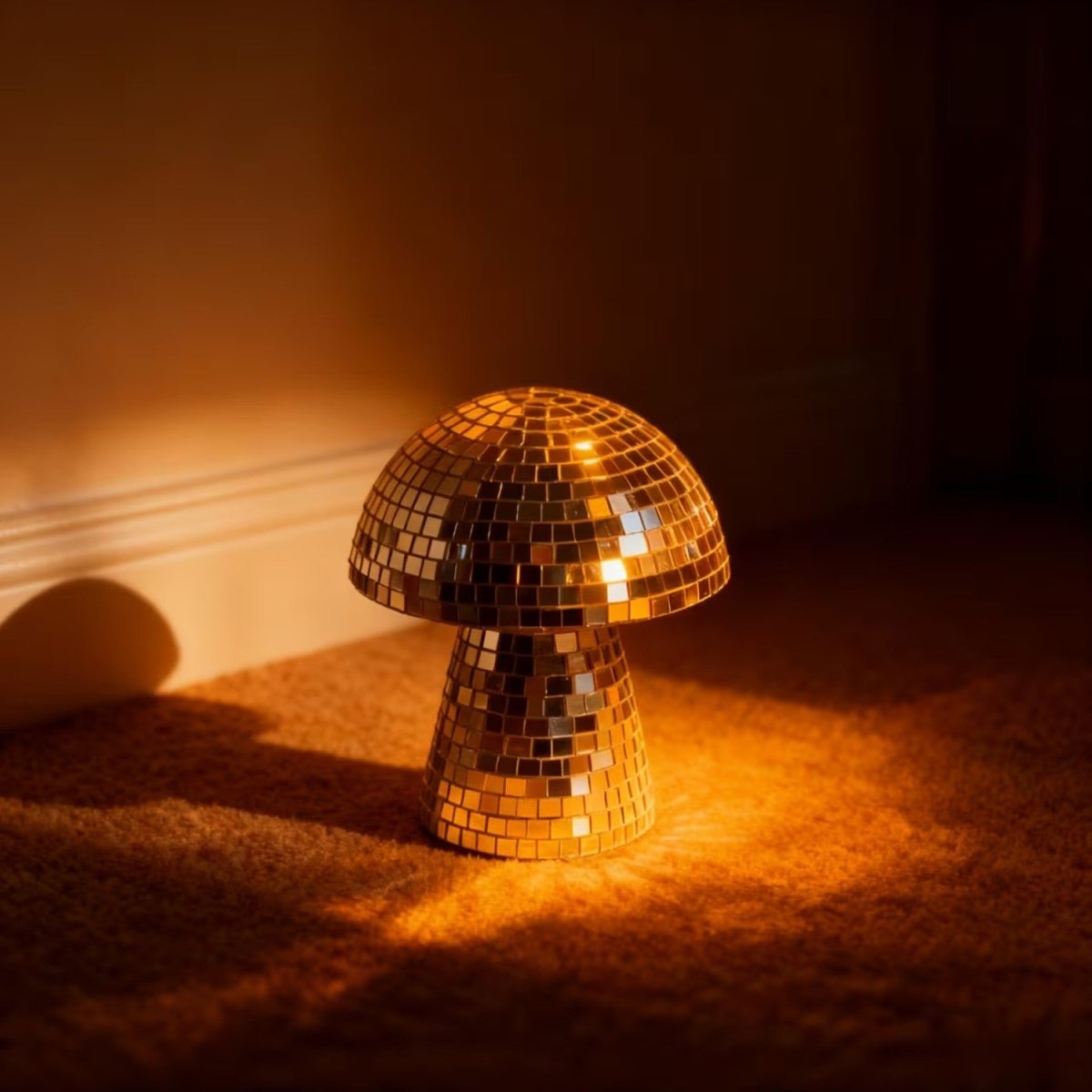 Disco Mirror Mushroom Table Lamp - Bedside Lamp - Wild Eye Vision
