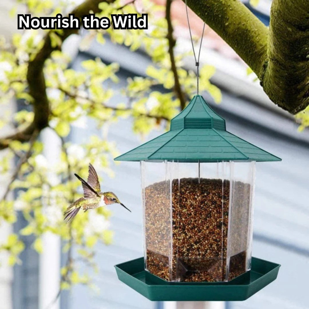 EcoFeast – Hexagonal Pavilion Hanging Bird Feeder with Drainage - Bird Feeder - Wild Eye Vision