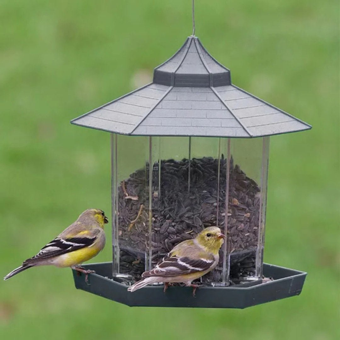 EcoFeast – Hexagonal Pavilion Hanging Bird Feeder with Drainage - Bird Feeder - Wild Eye Vision