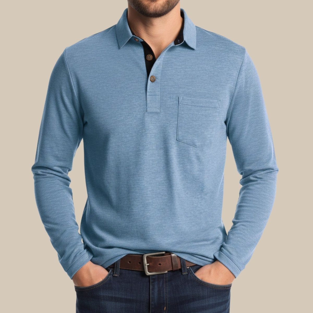 Elegant Long Sleeve Polo Shirt - Polo Shirts - Wild Eye Vision