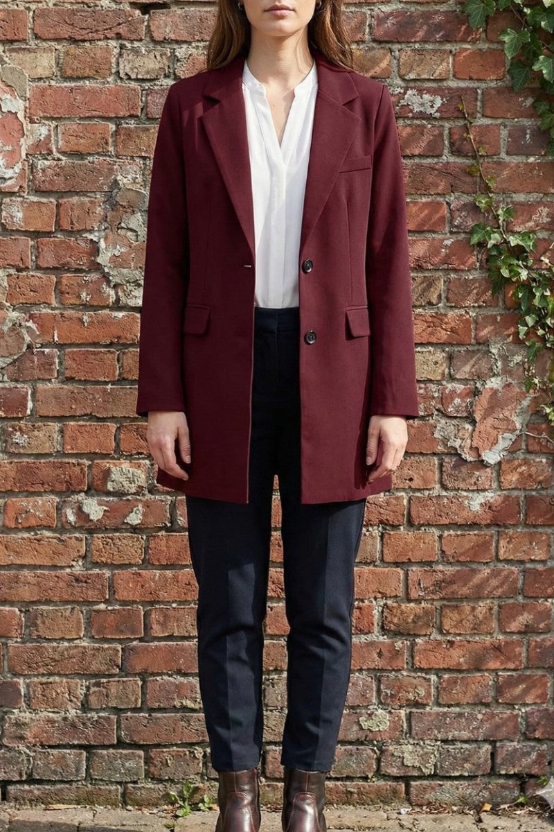 Elegant Women's Trench Coat with Blazer Design - Trench Coat - Wild Eye Vision