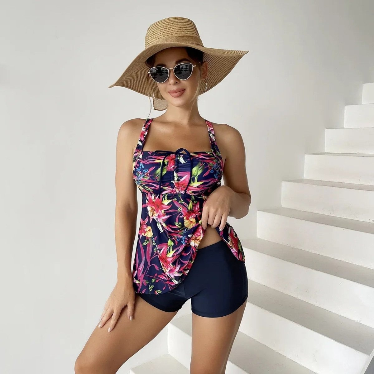 Floral Skirted Swimsuit Set - Swimsuit - Wild Eye Vision