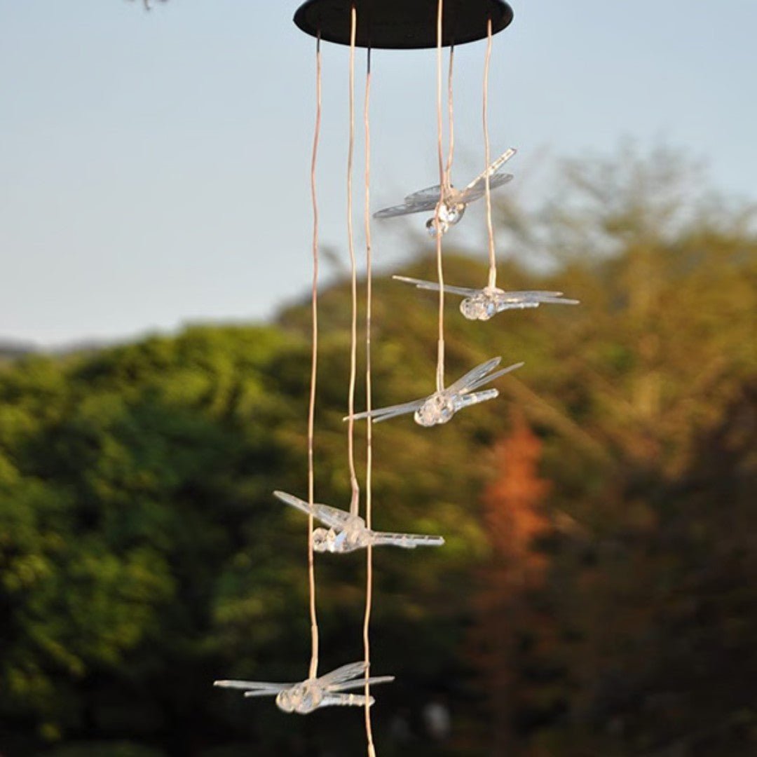 GlowWings – Solar Dragonfly Wind Chime with Colour - Changing LED Lights - Wind Chime - Wild Eye Vision