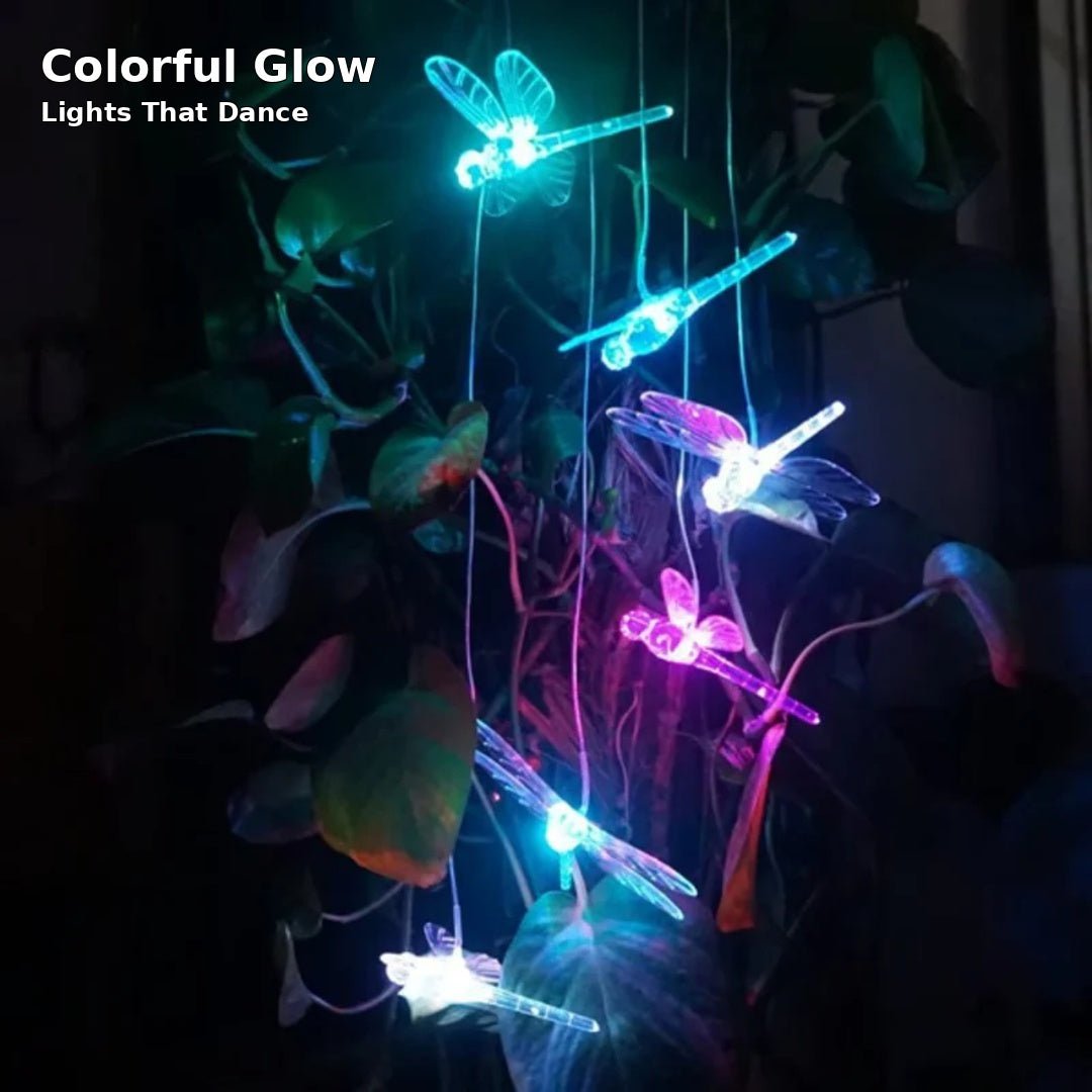 GlowWings – Solar Dragonfly Wind Chime with Colour - Changing LED Lights - Wind Chime - Wild Eye Vision