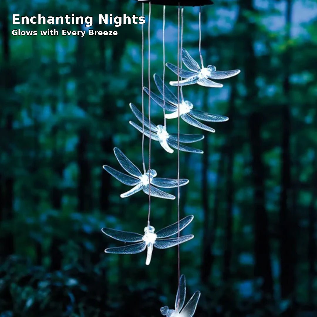 GlowWings – Solar Dragonfly Wind Chime with Colour - Changing LED Lights - Wind Chime - Wild Eye Vision
