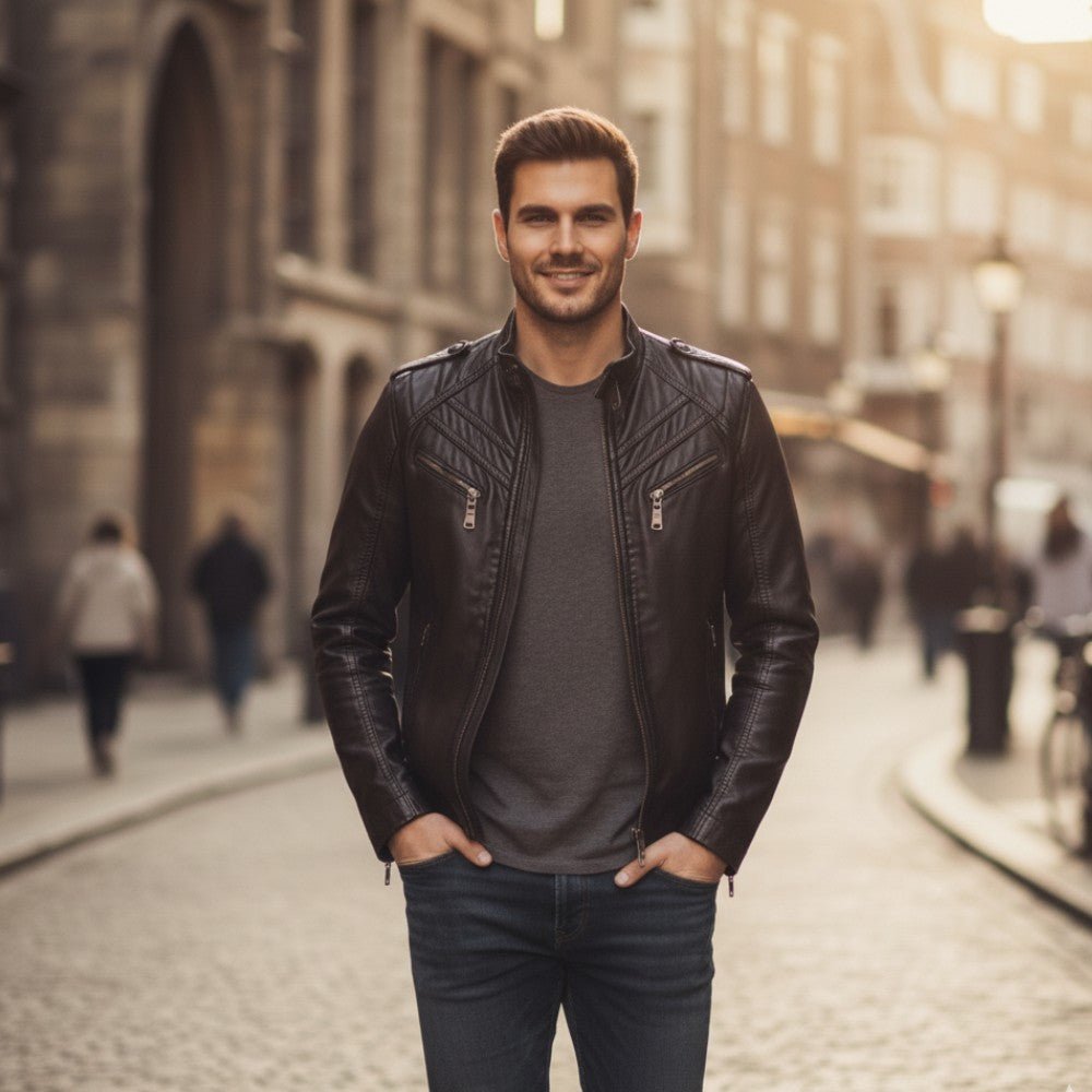 High - Performance Leather Zip Jacket - Men's Leather Jacket - Wild Eye Vision