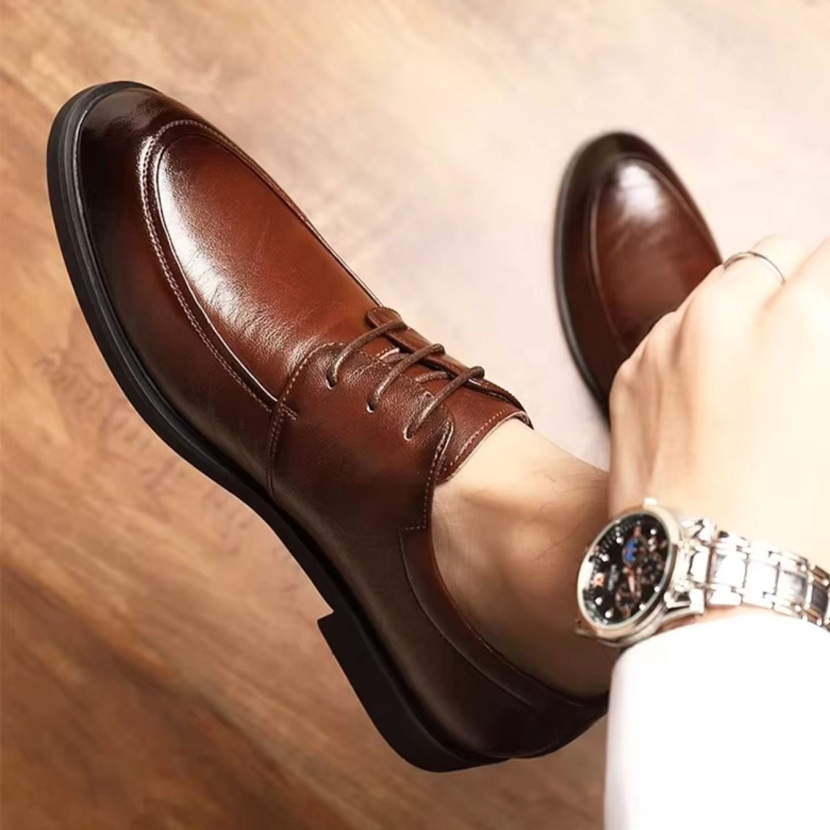 Leather Lace Up Oxford Shoes - Dress Boots - Wild Eye Vision