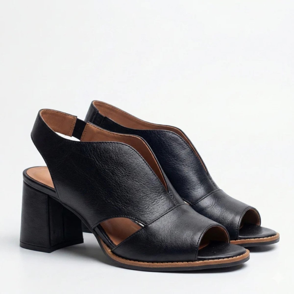 Leather Sandals with Heel & Comfort Footbed - Sandals - Wild Eye Vision