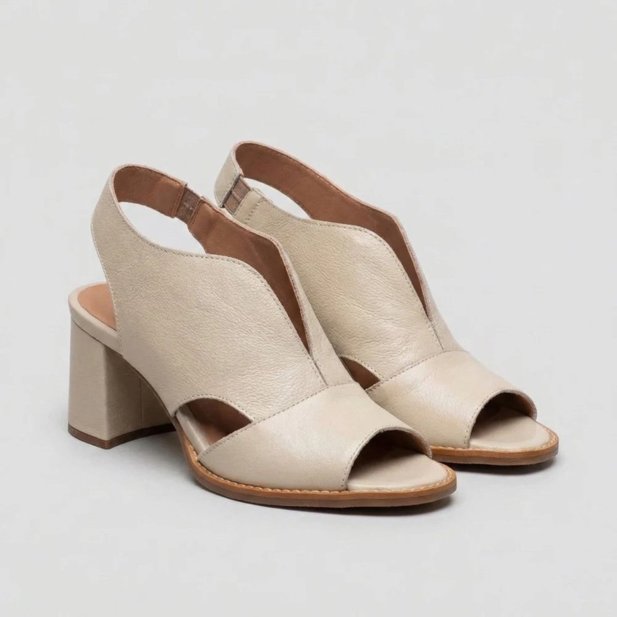 Leather Sandals with Heel & Comfort Footbed - Sandals - Wild Eye Vision