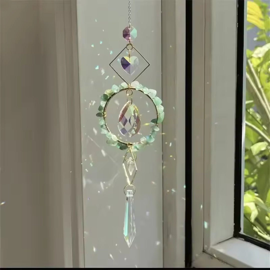 LumiCatch – Crystal Circle Sun Catcher Wind Chime with Rainbow Prism Pendant - Wind Chime - Wild Eye Vision
