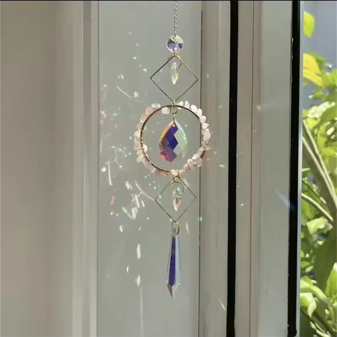 LumiCatch – Crystal Circle Sun Catcher Wind Chime with Rainbow Prism Pendant - Wind Chime - Wild Eye Vision
