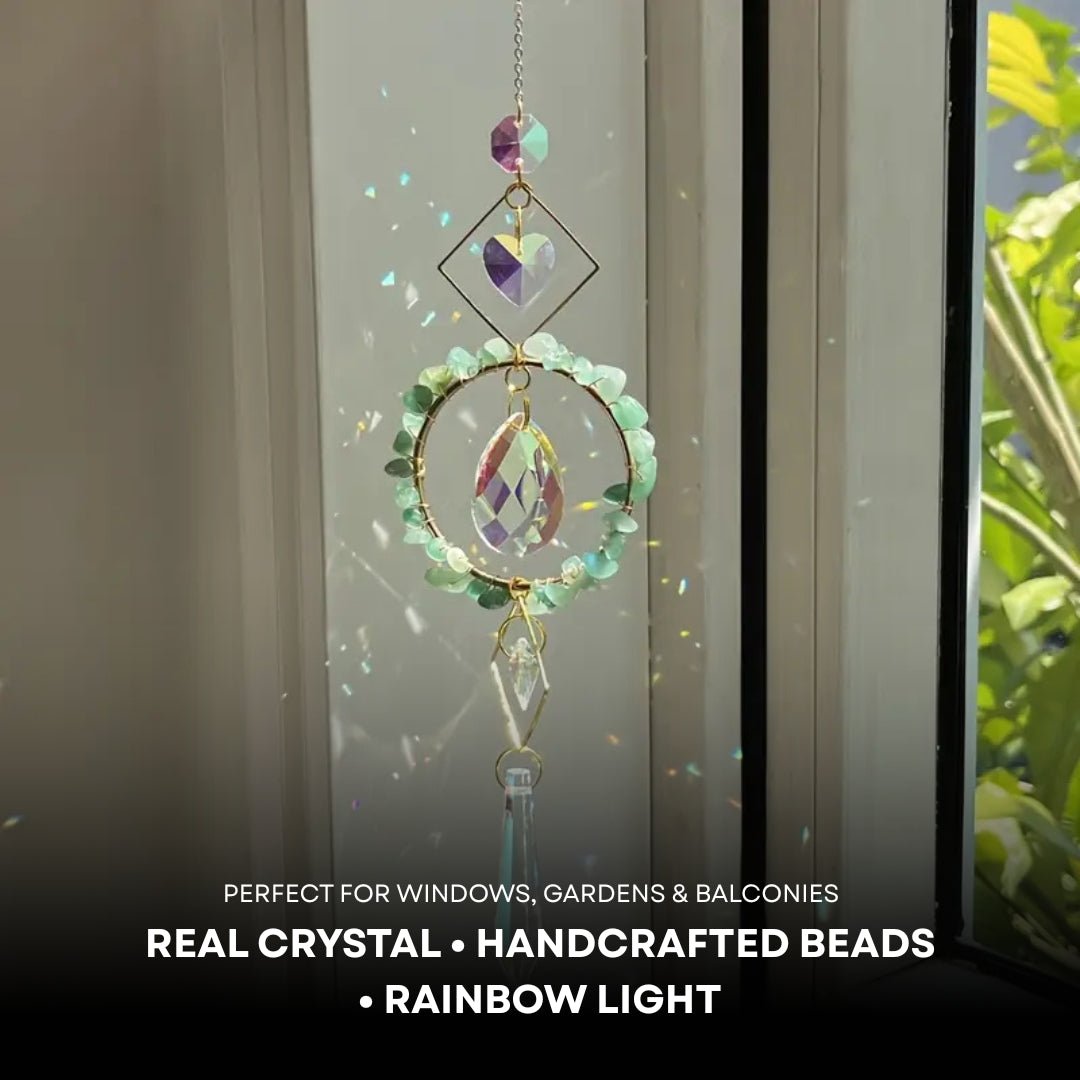 LumiCatch – Crystal Circle Sun Catcher Wind Chime with Rainbow Prism Pendant - Wind Chime - Wild Eye Vision