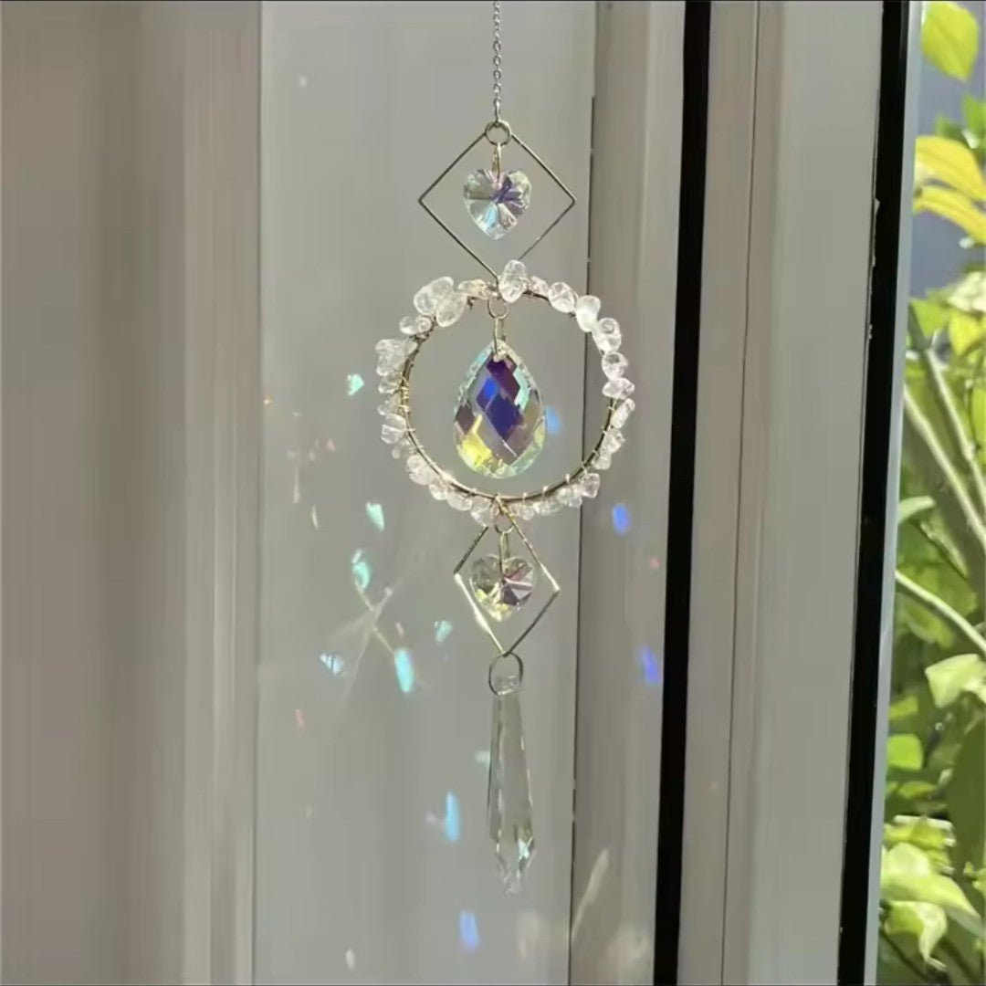 LumiCatch – Crystal Circle Sun Catcher Wind Chime with Rainbow Prism Pendant - Wind Chime - Wild Eye Vision