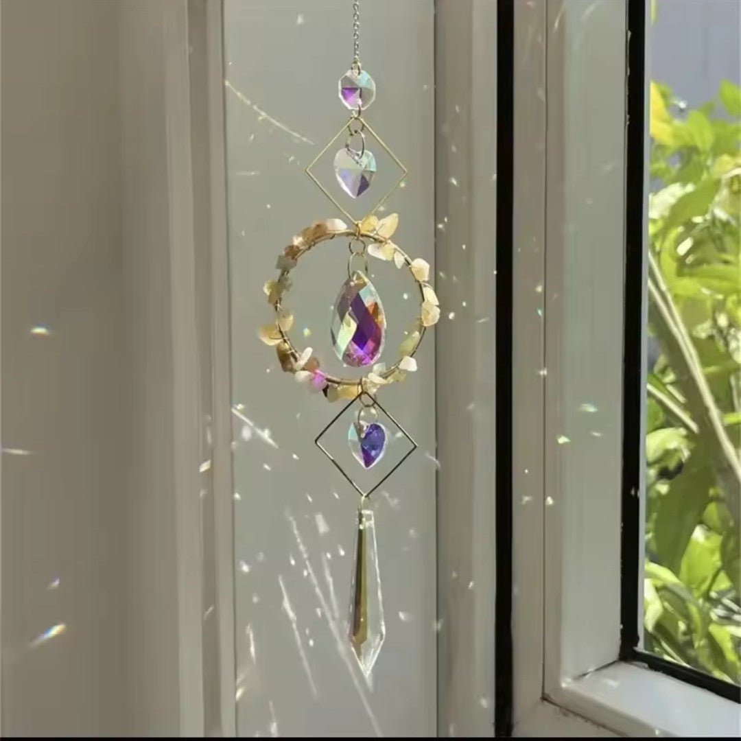 LumiCatch – Crystal Circle Sun Catcher Wind Chime with Rainbow Prism Pendant - Wind Chime - Wild Eye Vision