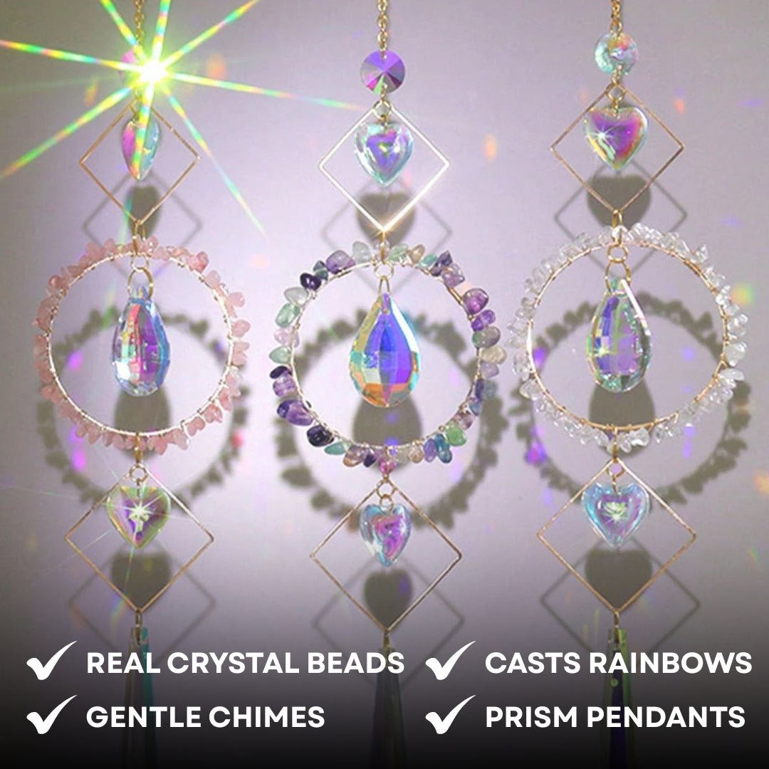 LumiCatch – Crystal Circle Sun Catcher Wind Chime with Rainbow Prism Pendant - Wind Chime - Wild Eye Vision